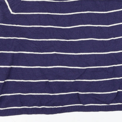 Pepe Jeans Womens Black Round Neck Striped Cotton Pullover Jumper Size S