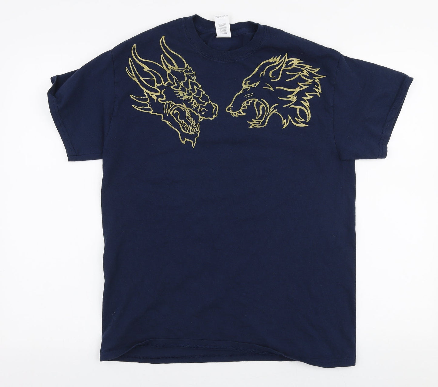 Mens UK Size M Gildan Blue  T-Shirt
