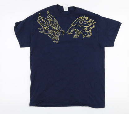 Mens UK Size M Gildan Blue  T-Shirt