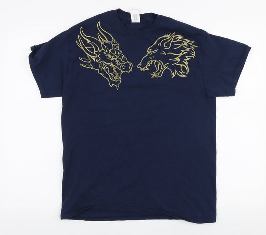 Mens UK Size M Gildan Blue  T-Shirt