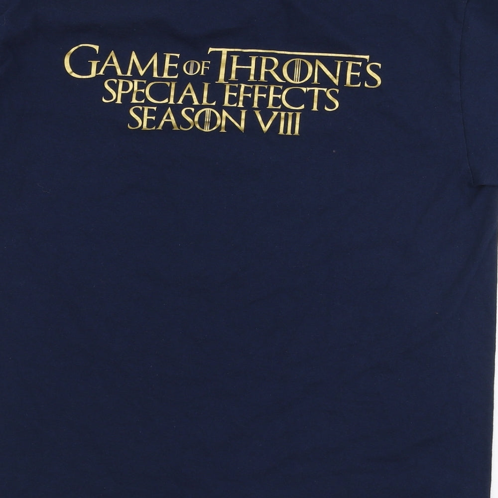 Mens UK Size M Gildan Blue  T-Shirt