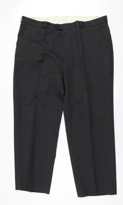 Sensia Rossi Mens Grey  Wool Trousers  Size 41 in L28 in Regular Zip