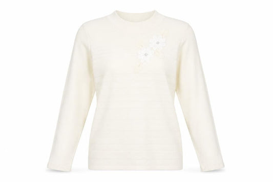 Womens UK Size S Bonmarche Ivory Pullover Jumper