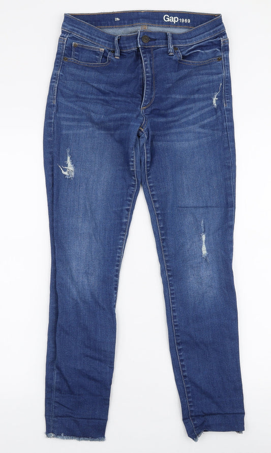 Gap Womens Blue  Polyester Skinny Jeans Size 28 in L27 in Slim Zip