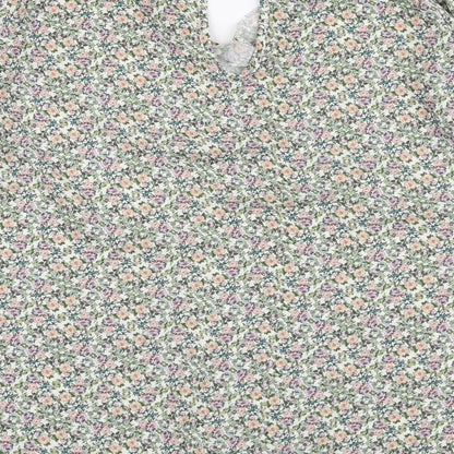 Holly & Joey Womens Multicoloured Floral Polyester Basic Blouse Size M V-Neck