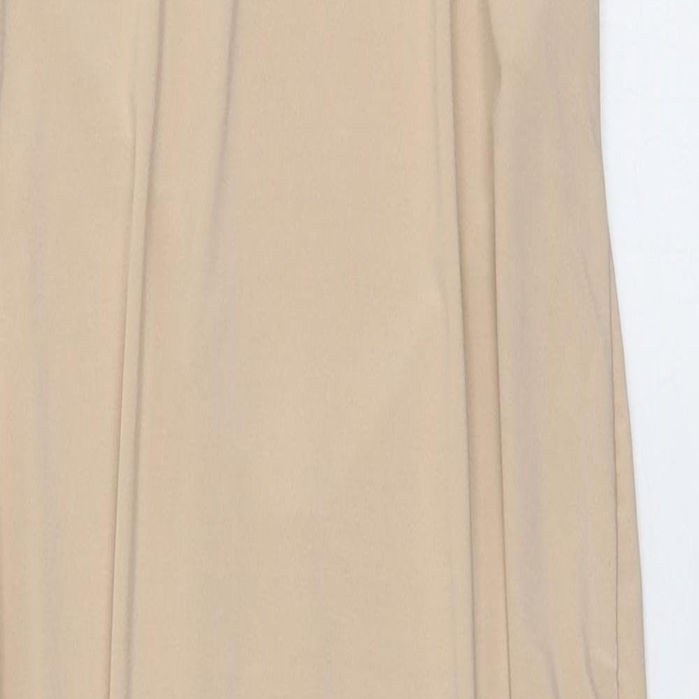 Missguided Womens Beige  Polyester Pencil Dress  Size 14  High Neck Pullover