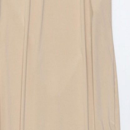 Missguided Womens Beige  Polyester Pencil Dress  Size 14  High Neck Pullover