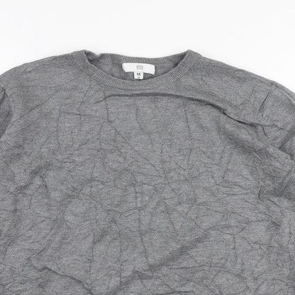 River Island Mens Grey Round Neck  Polyester Pullover Jumper Size M
