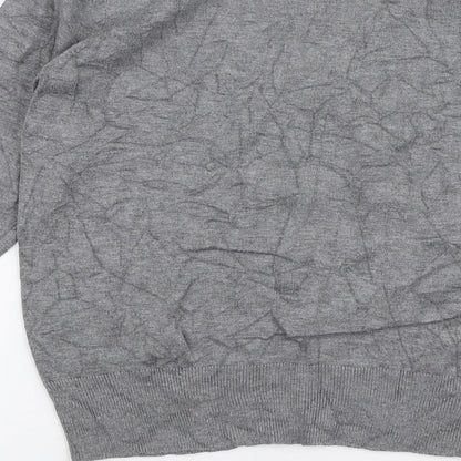 River Island Mens Grey Round Neck  Polyester Pullover Jumper Size M