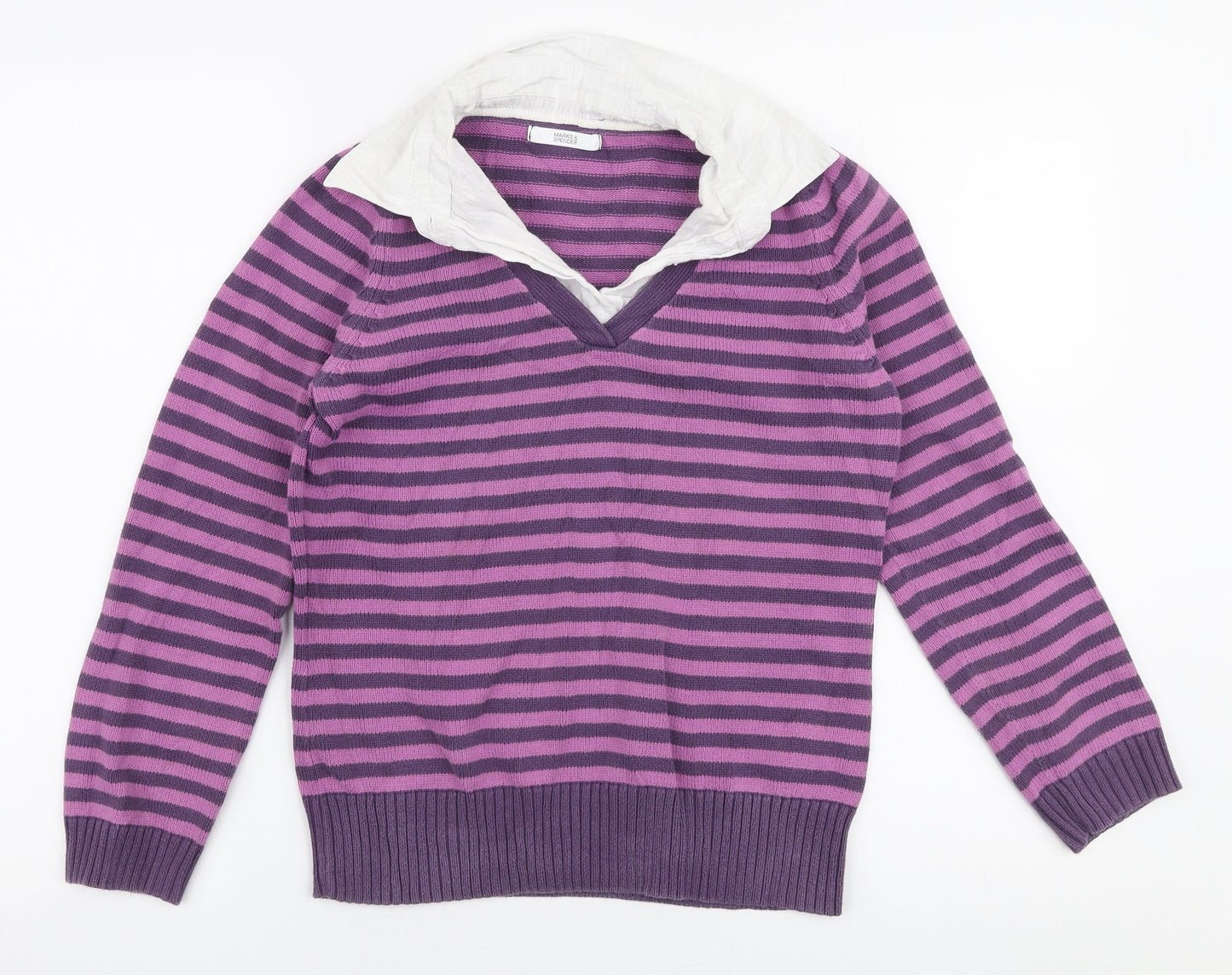 Womens UK Size 12 Marks and Spencer Purple Pullover Jumper