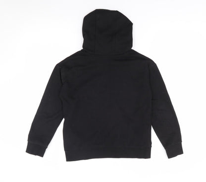 Dunnes Stores Girls Black  Cotton Pullover Hoodie Size 10-11 Years  Pullover