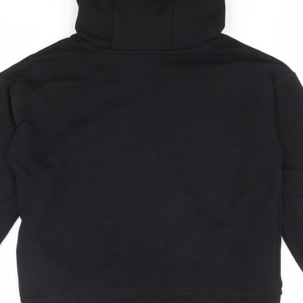 Dunnes Stores Girls Black  Cotton Pullover Hoodie Size 10-11 Years  Pullover