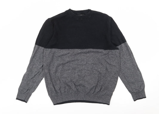 Burton Mens Grey Crew Neck  Cotton Pullover Jumper Size L