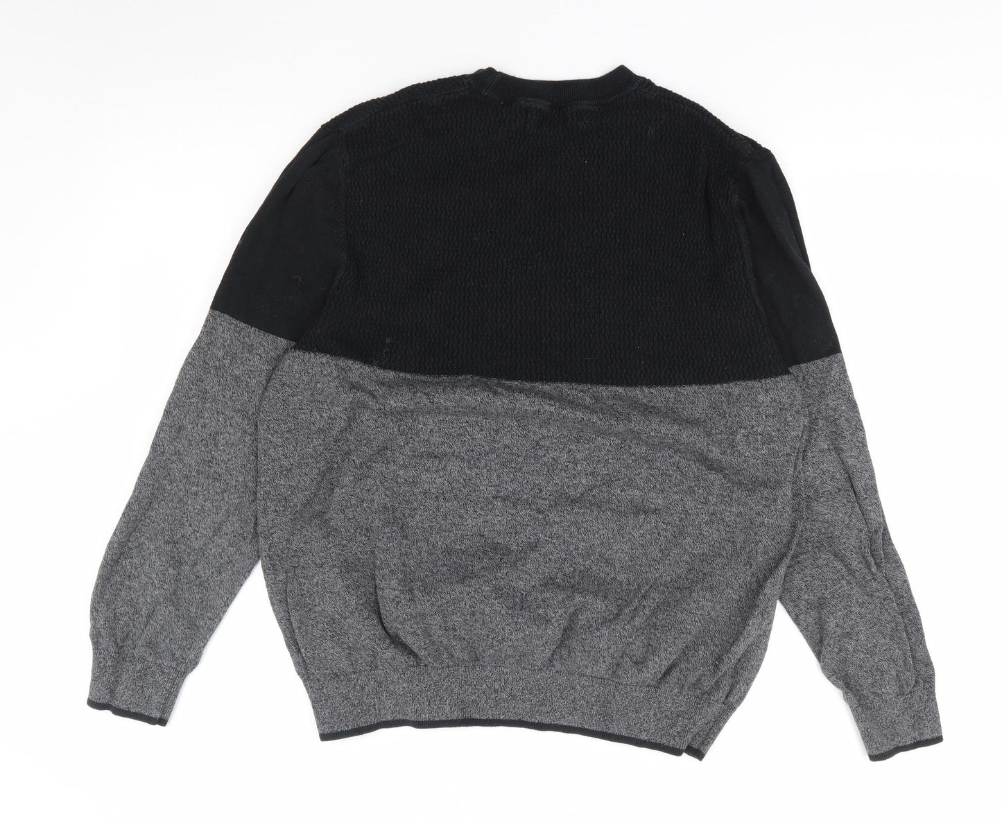 Burton Mens Grey Crew Neck  Cotton Pullover Jumper Size L