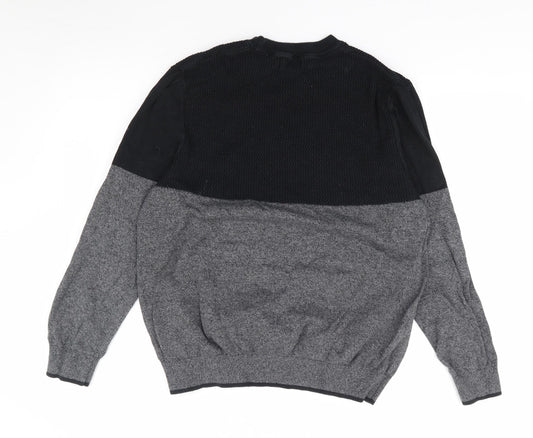 Burton Mens Grey Crew Neck  Cotton Pullover Jumper Size L