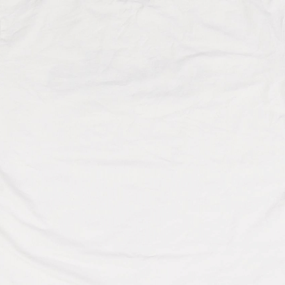 SheIn Girls White  Cotton Pullover T-Shirt Size 12 Years Crew Neck Pullover