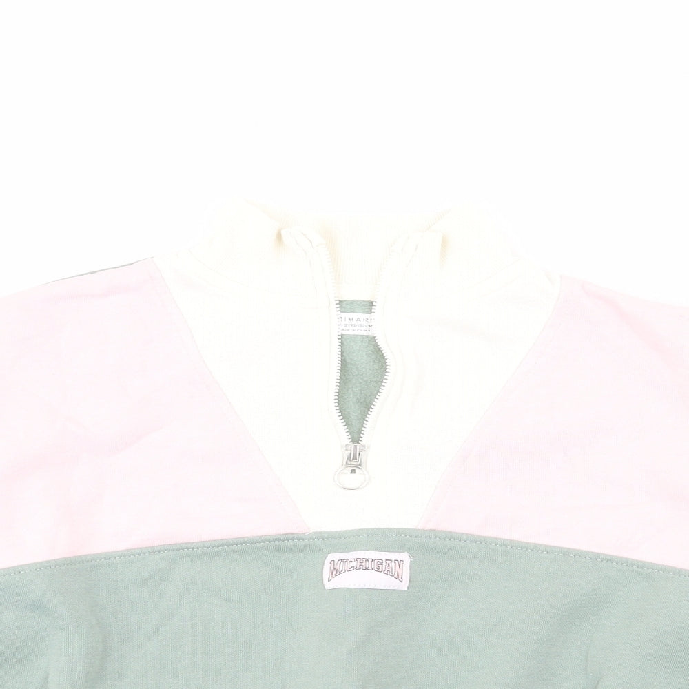 Primark Girls Green Colourblock Cotton Pullover Sweatshirt Size 11-12 Years  Pullover