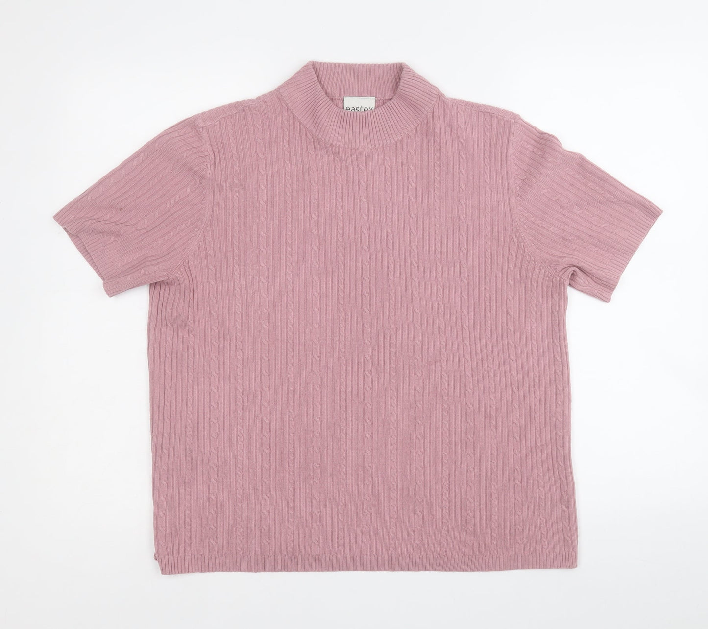 easytex Womens Pink Round Neck  Acrylic Pullover Jumper Size 20