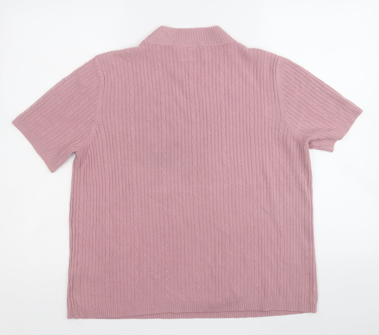 easytex Womens Pink Round Neck  Acrylic Pullover Jumper Size 20