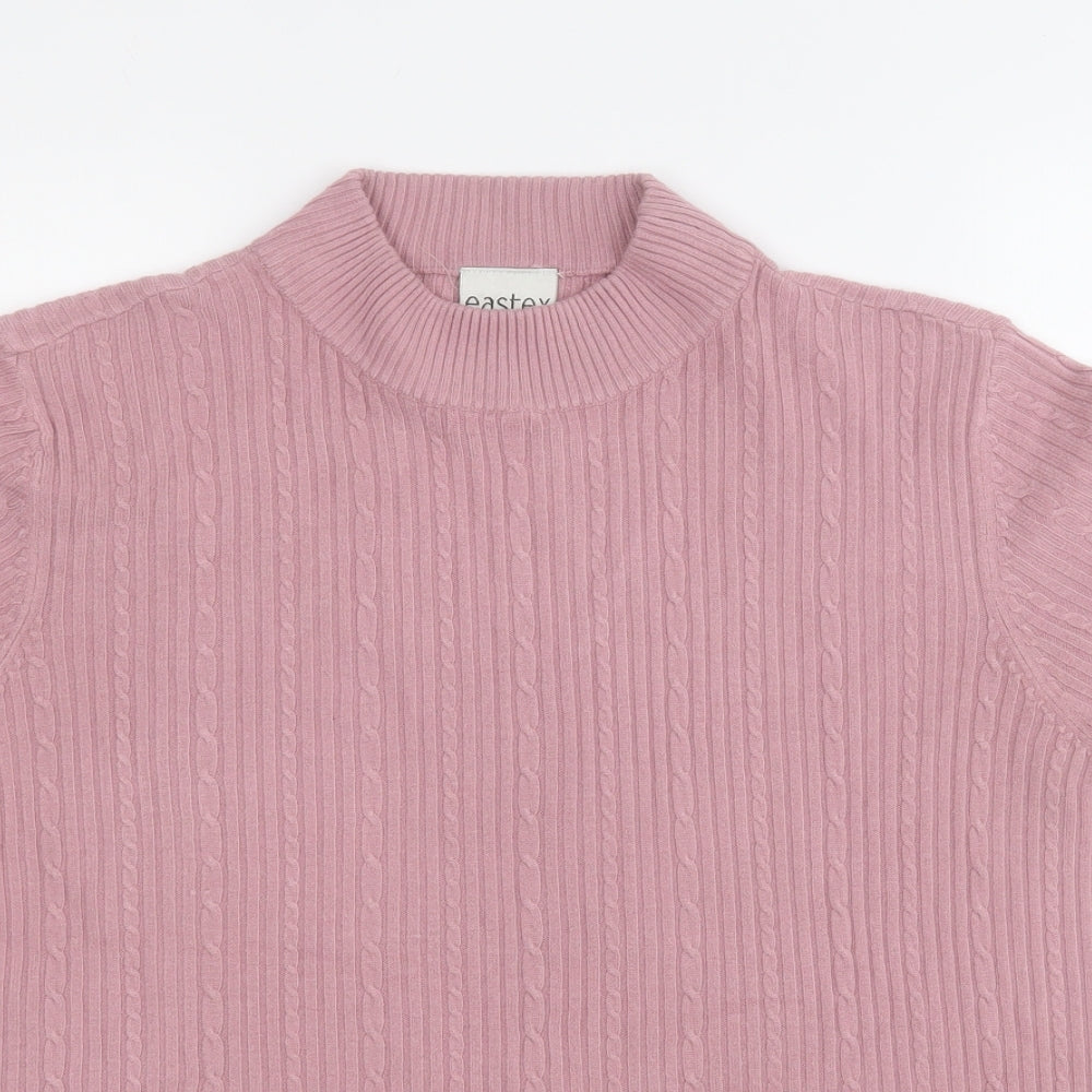 easytex Womens Pink Round Neck  Acrylic Pullover Jumper Size 20
