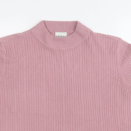 easytex Womens Pink Round Neck  Acrylic Pullover Jumper Size 20
