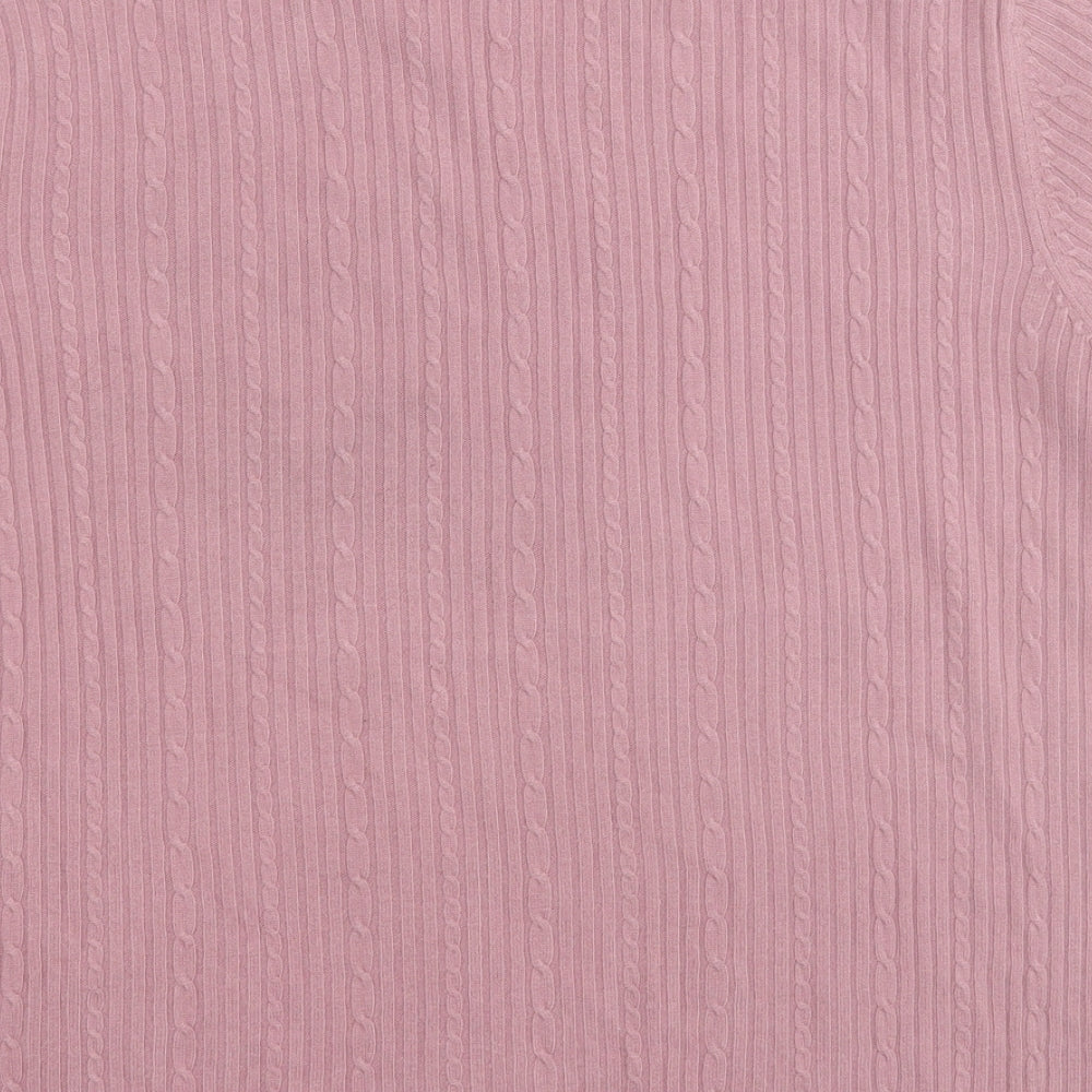easytex Womens Pink Round Neck  Acrylic Pullover Jumper Size 20
