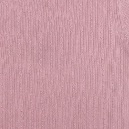 easytex Womens Pink Round Neck  Acrylic Pullover Jumper Size 20