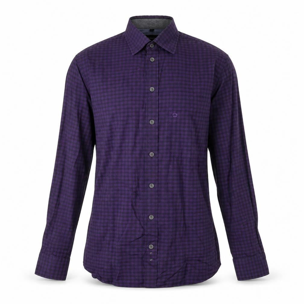 Mens UK Size M Olymp Purple  Button-Up Long Sleeve Casual Shirt