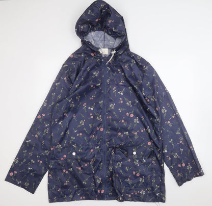 Womens UK Size M ANNE DE LANCAY Blue Rain Coat