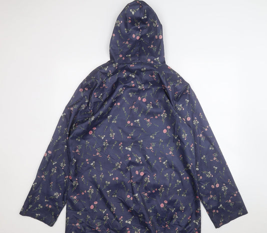 Womens UK Size M ANNE DE LANCAY Blue Rain Coat