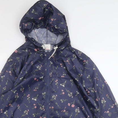 Womens UK Size M ANNE DE LANCAY Blue Rain Coat