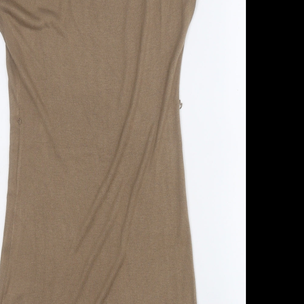 H&M Womens Brown  Viscose A-Line  Size M  Round Neck