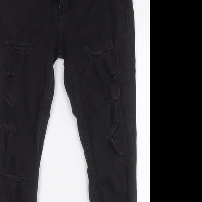 River Island Womens Black  Cotton Skinny Jeans Size 32 L27 in Regular