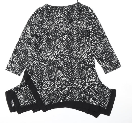 Apricot Womens Multicoloured Round Neck Geometric Polyester Pullover Jumper Size 10