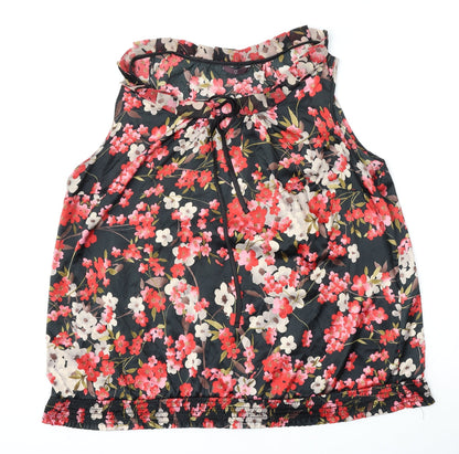 E Womens Multicoloured Floral Polyester Basic Blouse Size XL Round Neck