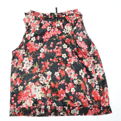 E Womens Multicoloured Floral Polyester Basic Blouse Size XL Round Neck