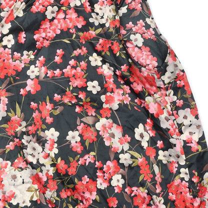 E Womens Multicoloured Floral Polyester Basic Blouse Size XL Round Neck