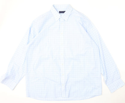 Mens UK Size 18 Debenhams Blue  Button-Up Long Sleeve Casual Shirt