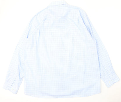 Mens UK Size 18 Debenhams Blue  Button-Up Long Sleeve Casual Shirt