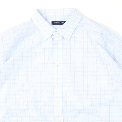 Mens UK Size 18 Debenhams Blue  Button-Up Long Sleeve Casual Shirt