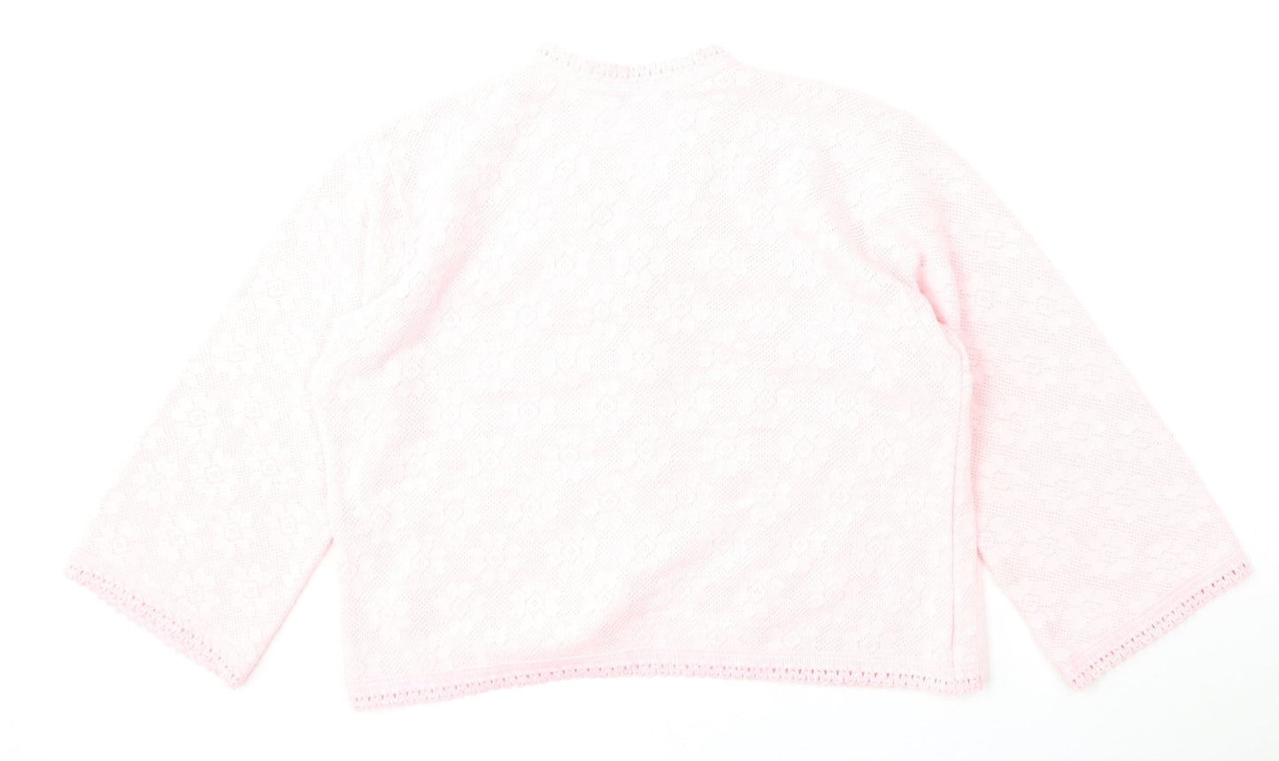Lux Lux Womens Pink V-Neck  Acrylic Cardigan Jumper Size L