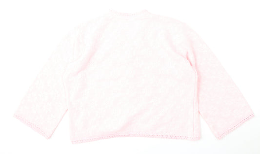 Lux Lux Womens Pink V-Neck  Acrylic Cardigan Jumper Size L