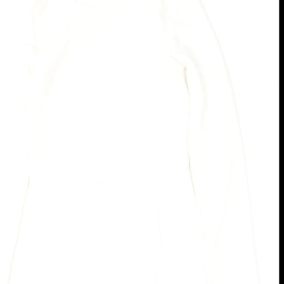 Boohoo Womens White  Polyester Fit & Flare  Size 8  Round Neck