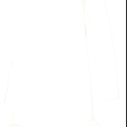 Boohoo Womens White  Polyester Fit & Flare  Size 8  Round Neck