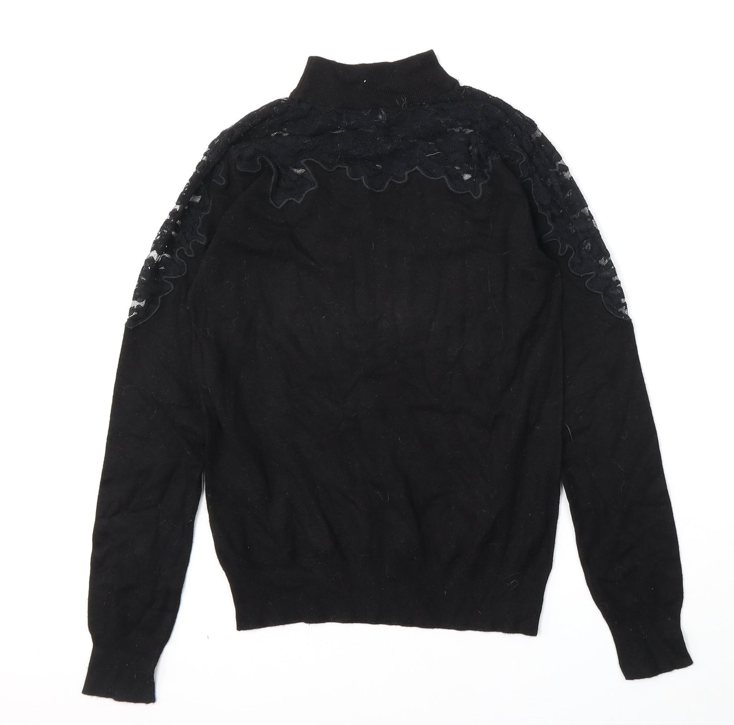 Primark Womens Black Mock Neck  Viscose Pullover Jumper Size 8