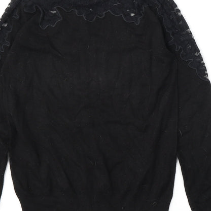 Primark Womens Black Mock Neck  Viscose Pullover Jumper Size 8