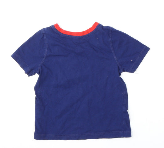 George Boys Blue  Cotton Basic T-Shirt Size 3-4 Years Round Neck