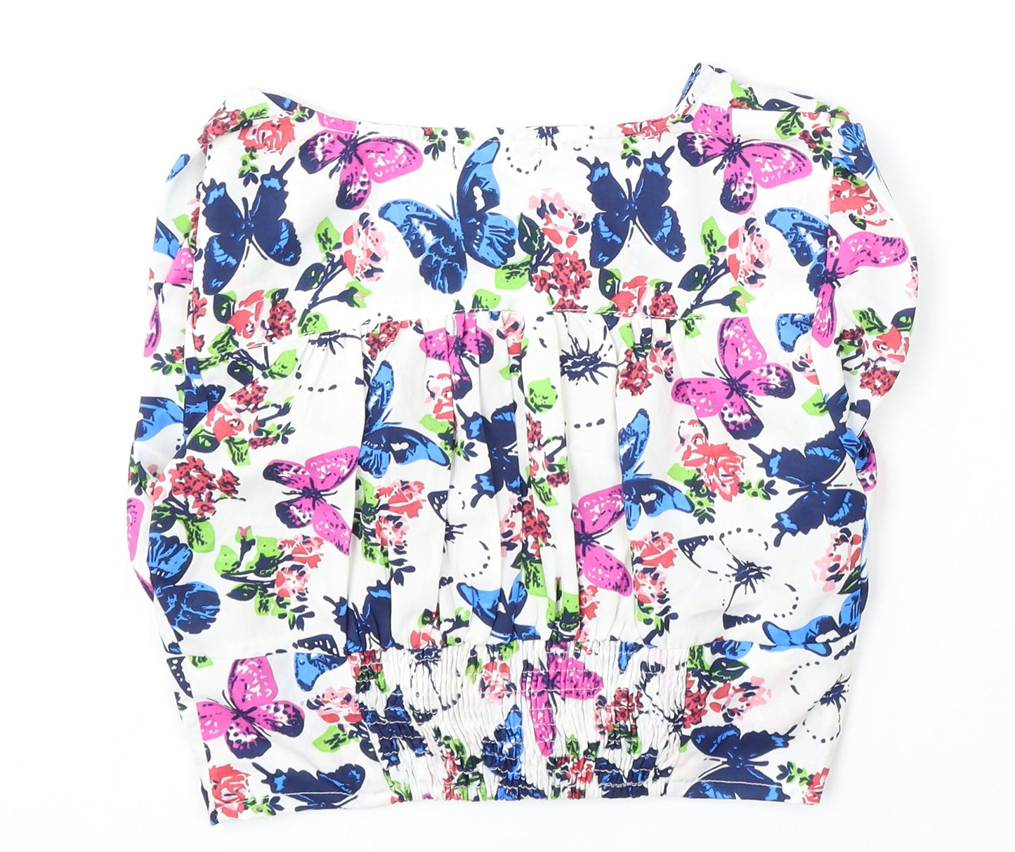 Chemisty Womens Multicoloured Floral Polyester Basic Blouse Size 10 V-Neck