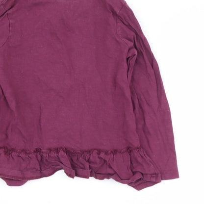 TU Girls Purple  Cotton Basic Casual Size 3-4 Years Round Neck