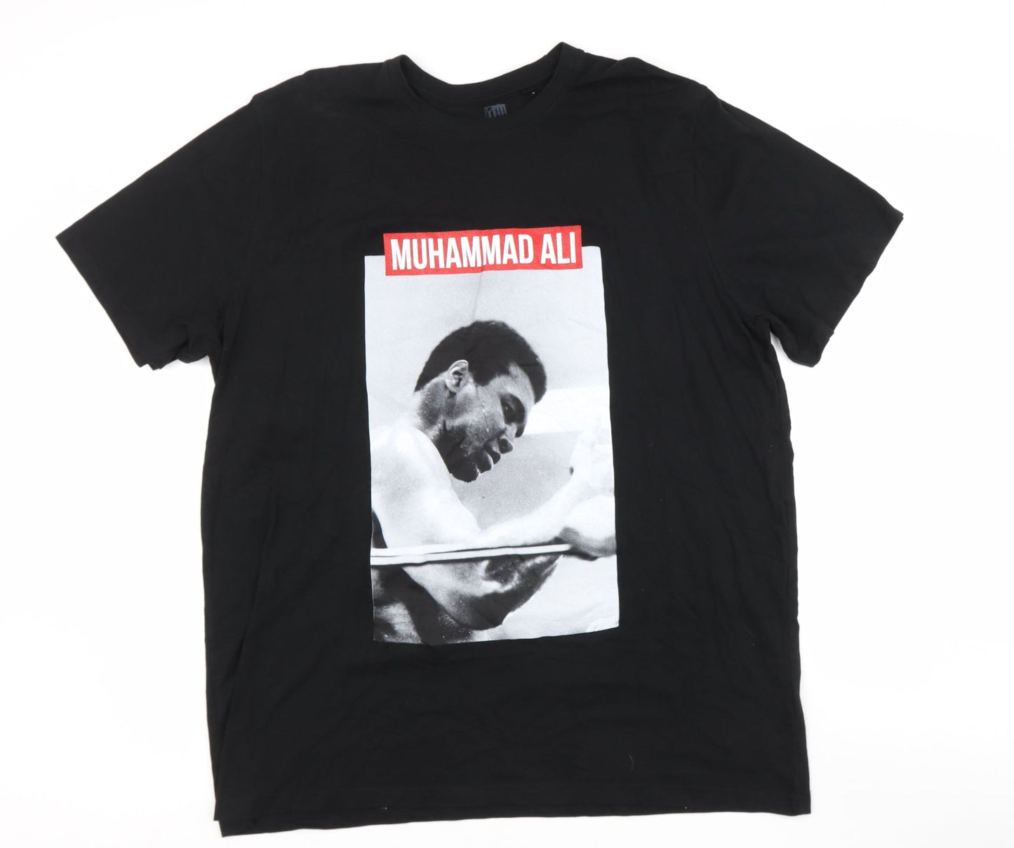 Preworn Mens Black  Cotton  T-Shirt Size XLT Round Neck  - ali